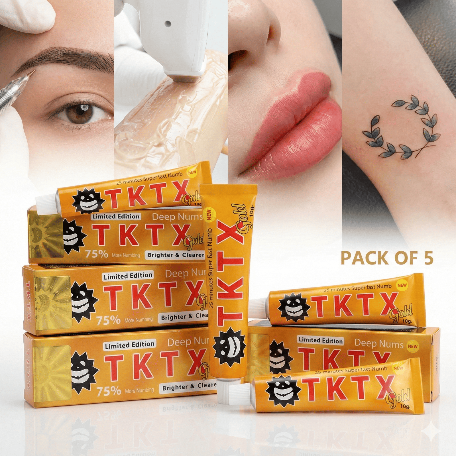 ✅ Notre CRÈME ANESTHÉSIQUE la plus PUISSANTE TKTX 75% 🤩 Pack 5 – Offre Limitée